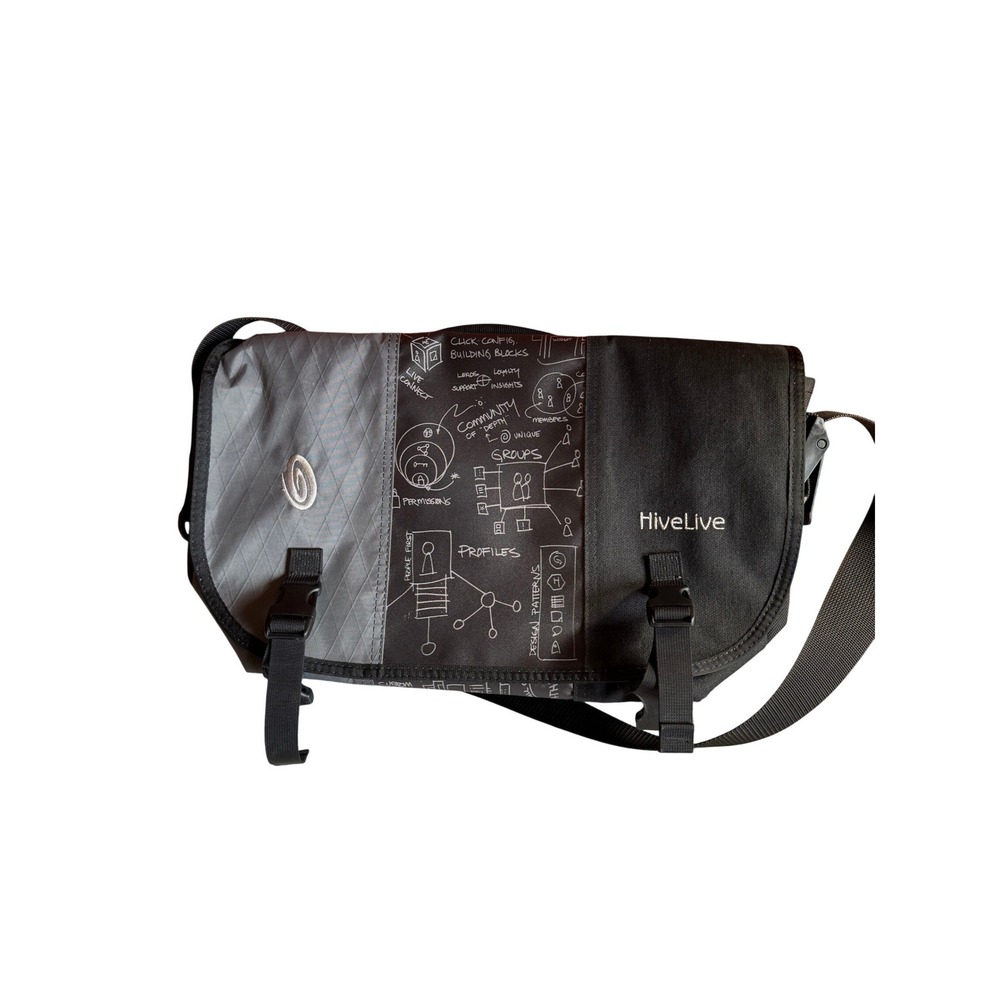 Timbuk2 Messenger Bag Black Grey Laptop Commuter Bag Logo